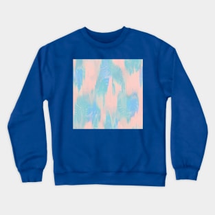 Tropical Rain / Abstract Exotic Leaves, Pastel Colors Crewneck Sweatshirt